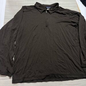 Patagonia men’s Brown Long Sleeve 1/4 zip pullover Shirt